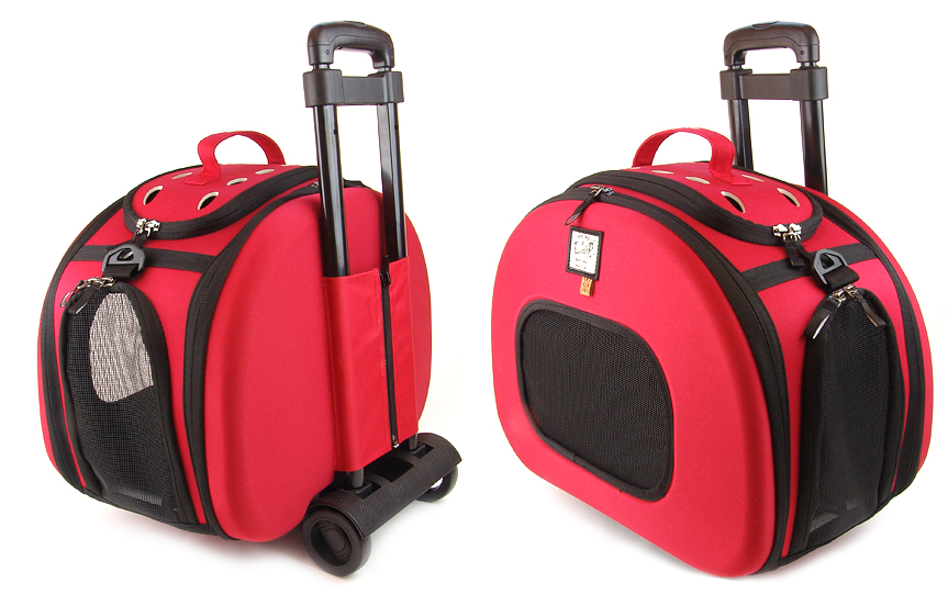 Cestovní taška pro psy na kolečkách BOBBY COUNTRY, červená